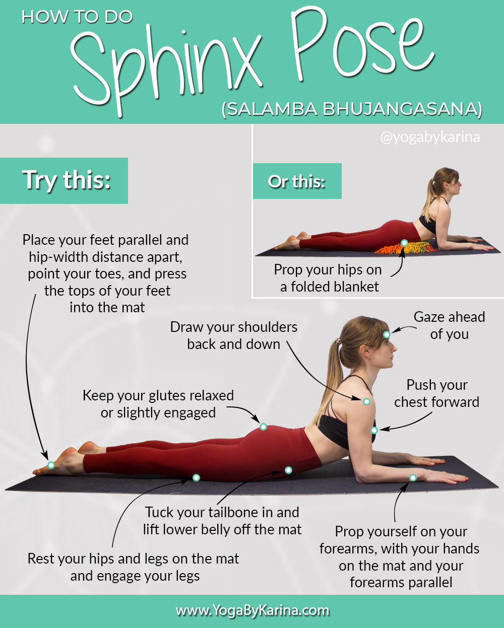 How to Do Sphinx Pose Salamba Bhujangasana Yoga Pose Tutorial